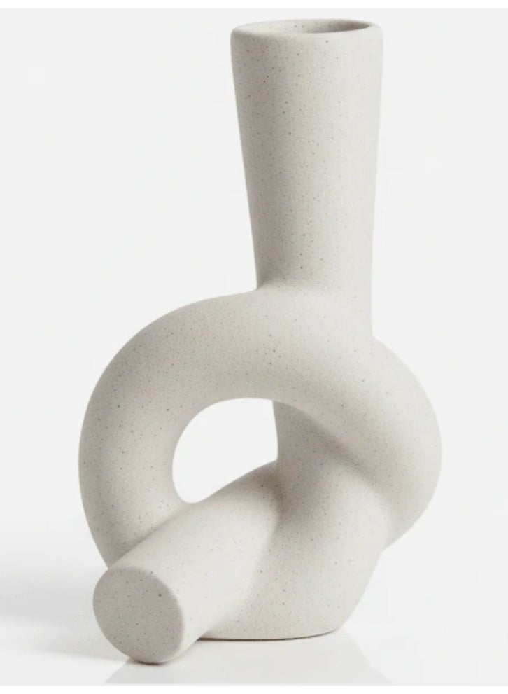 AKDC Premium Artistic Ceramic Home Décor Vase – Elegant White Unique Shape Statement Piece, 17 × 10 cm - Image 4